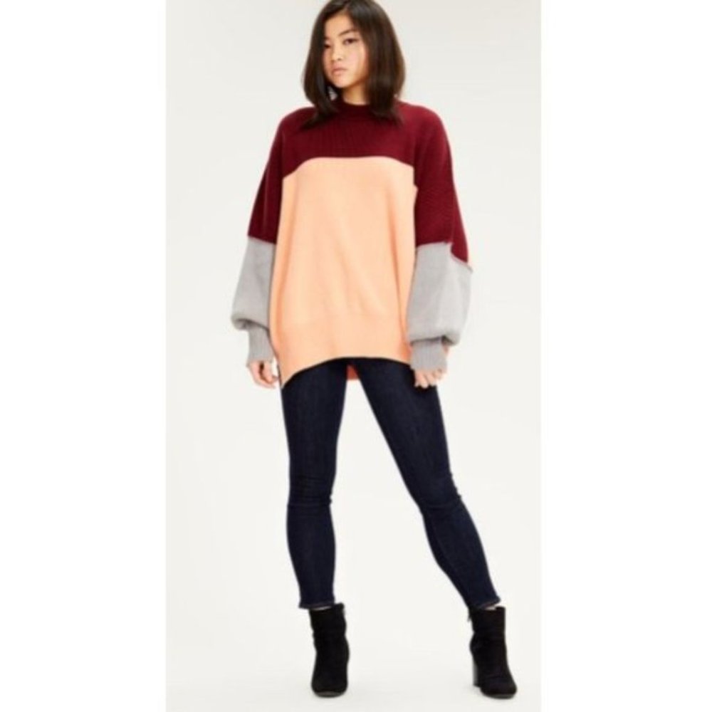 Free People Colorblock Easy Street Oversize Sweater - Picture 5 of 9